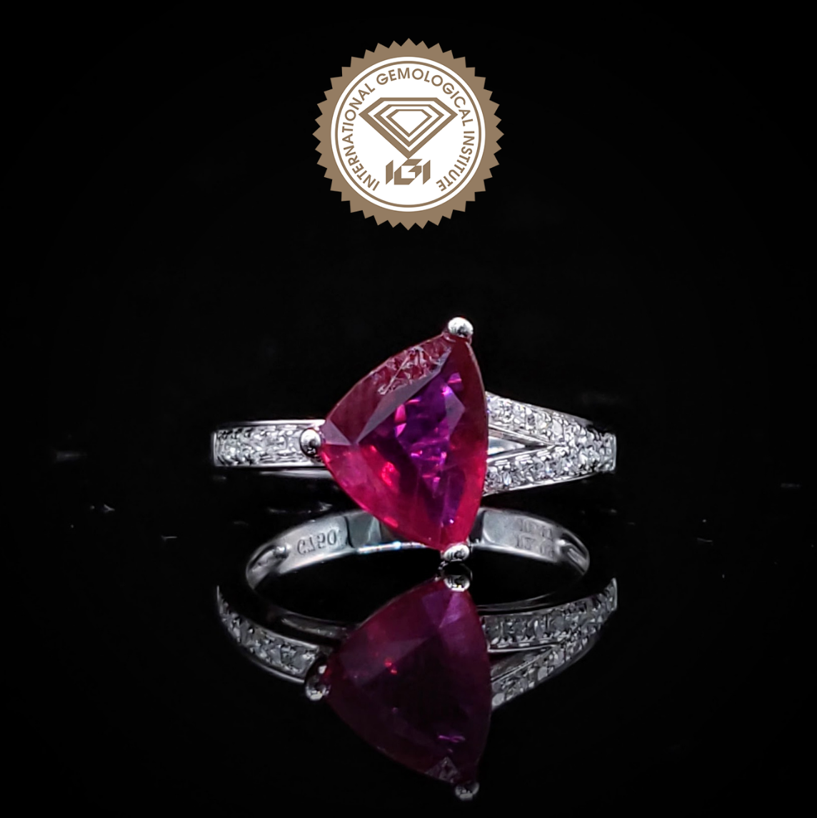 18K White Gold 2.09ct Ruby and Diamond Ring