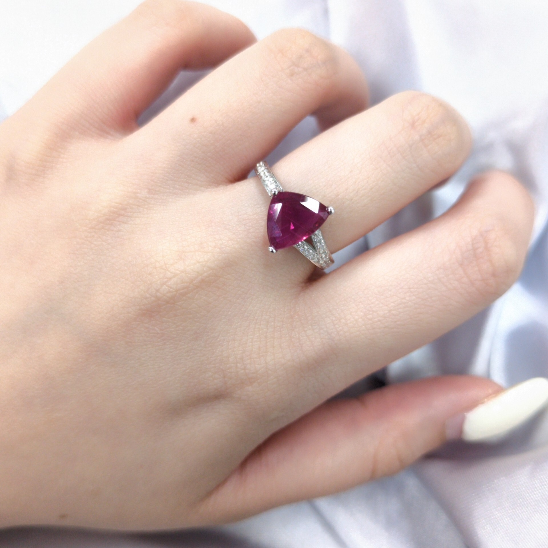 18K White Gold 2.09ct Ruby and Diamond Ring