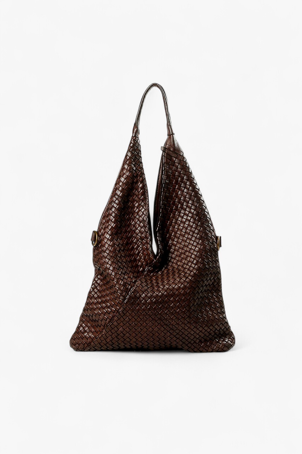 LORENA 編織交叉肩背包 深咖