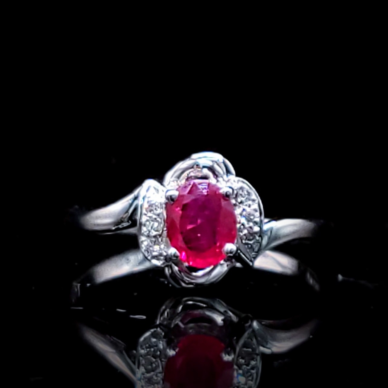 18K White Gold 0.51ct Ruby and Diamond Ring