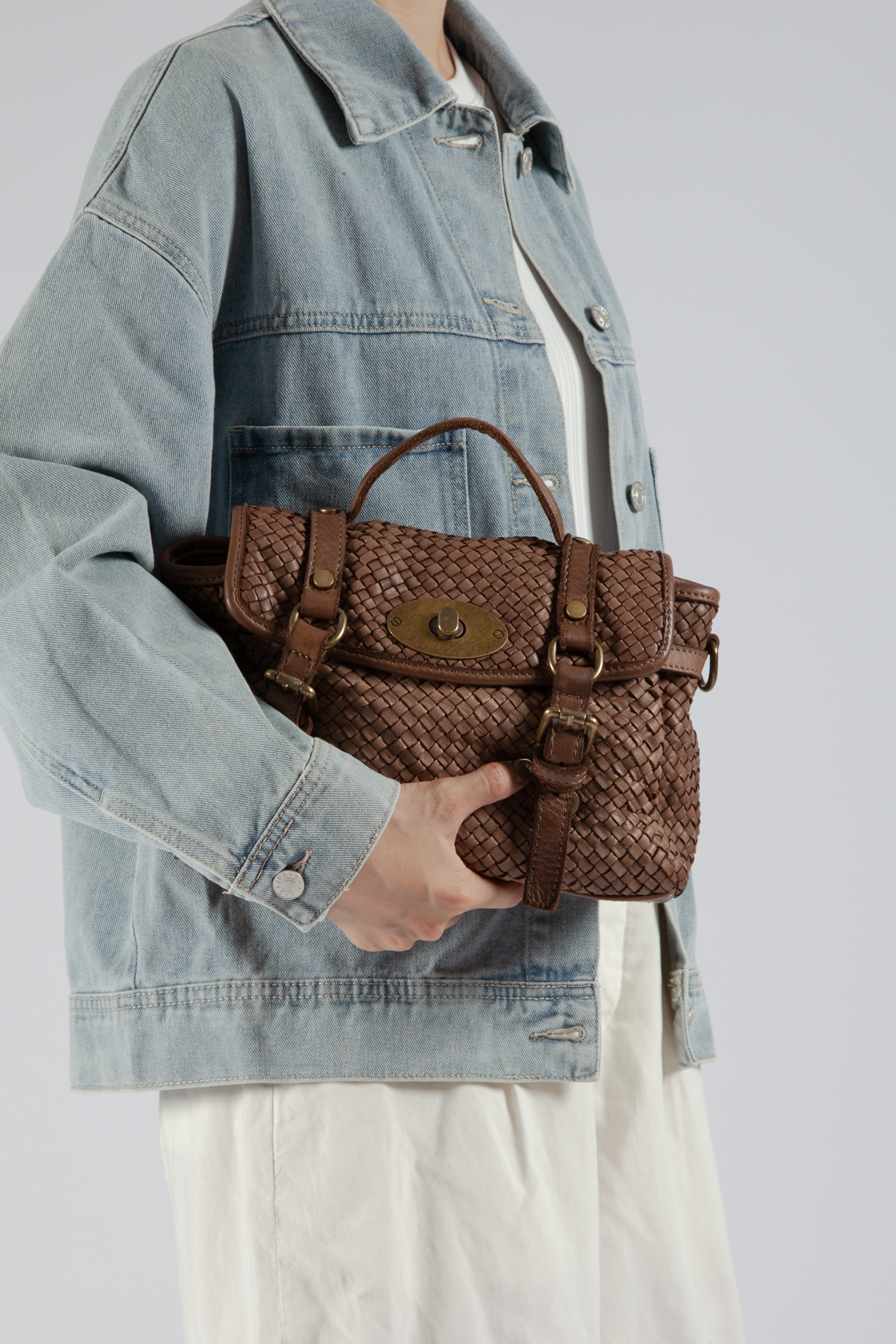 Minnie 編織英倫包 蘑菇