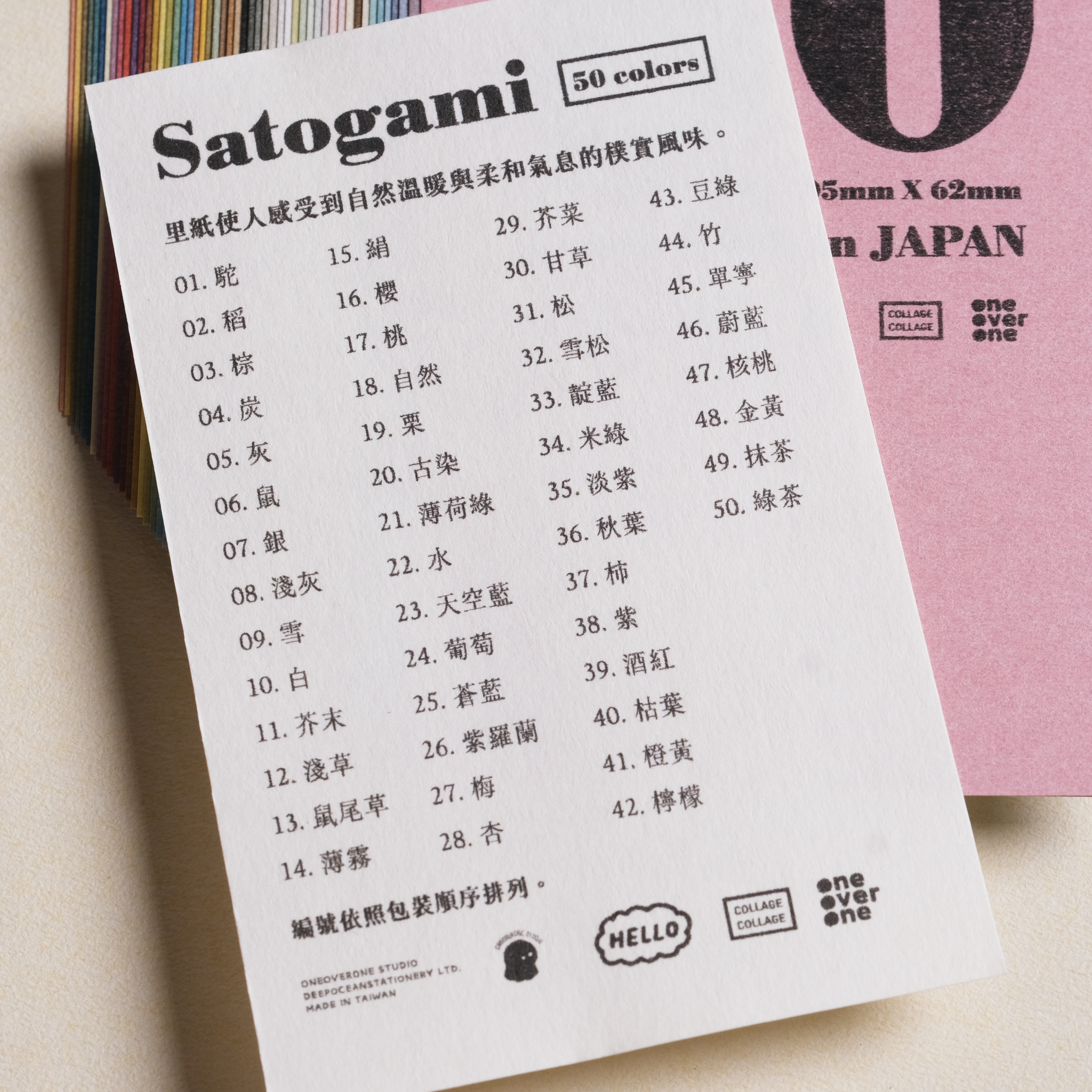 無孔MICRO5尺寸 里紙 素材紙包/50色/一分之一工作室/臺灣