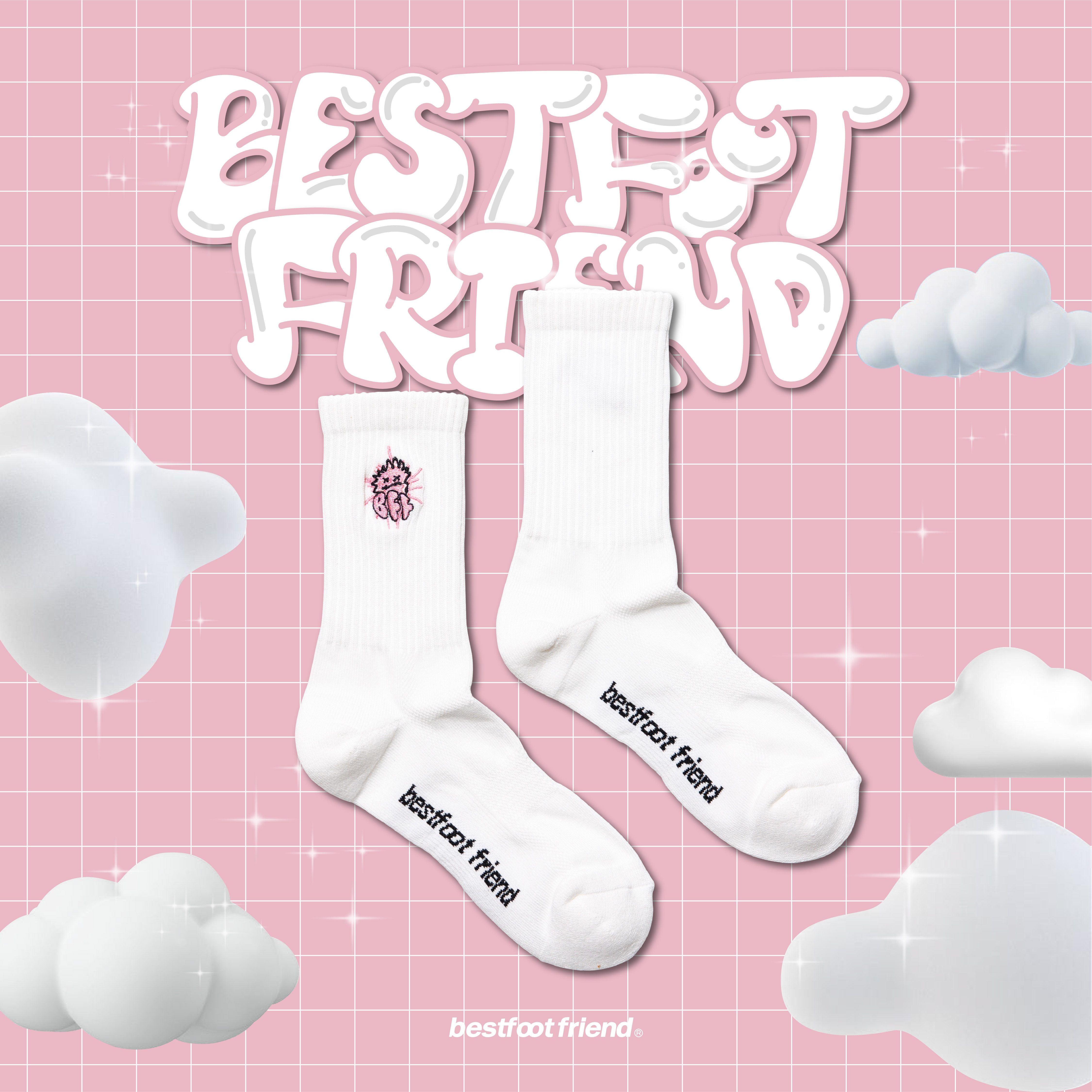 【逢甲 FUZZY】Best Foot Friend Bubble Gum Gril 泡泡糖女孩 襪子 BF23008