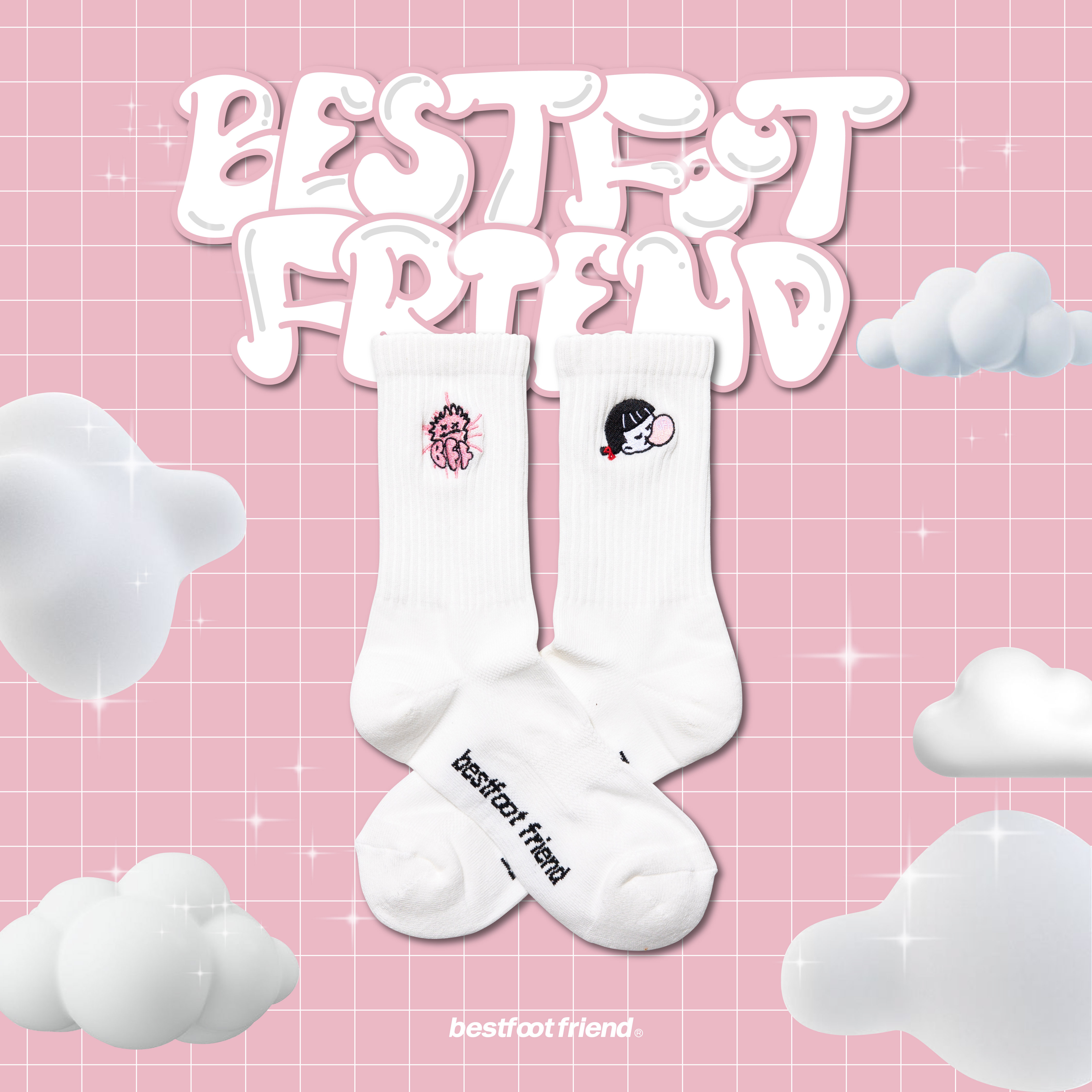 【逢甲 FUZZY】Best Foot Friend Bubble Gum Gril 泡泡糖女孩 襪子 BF23008