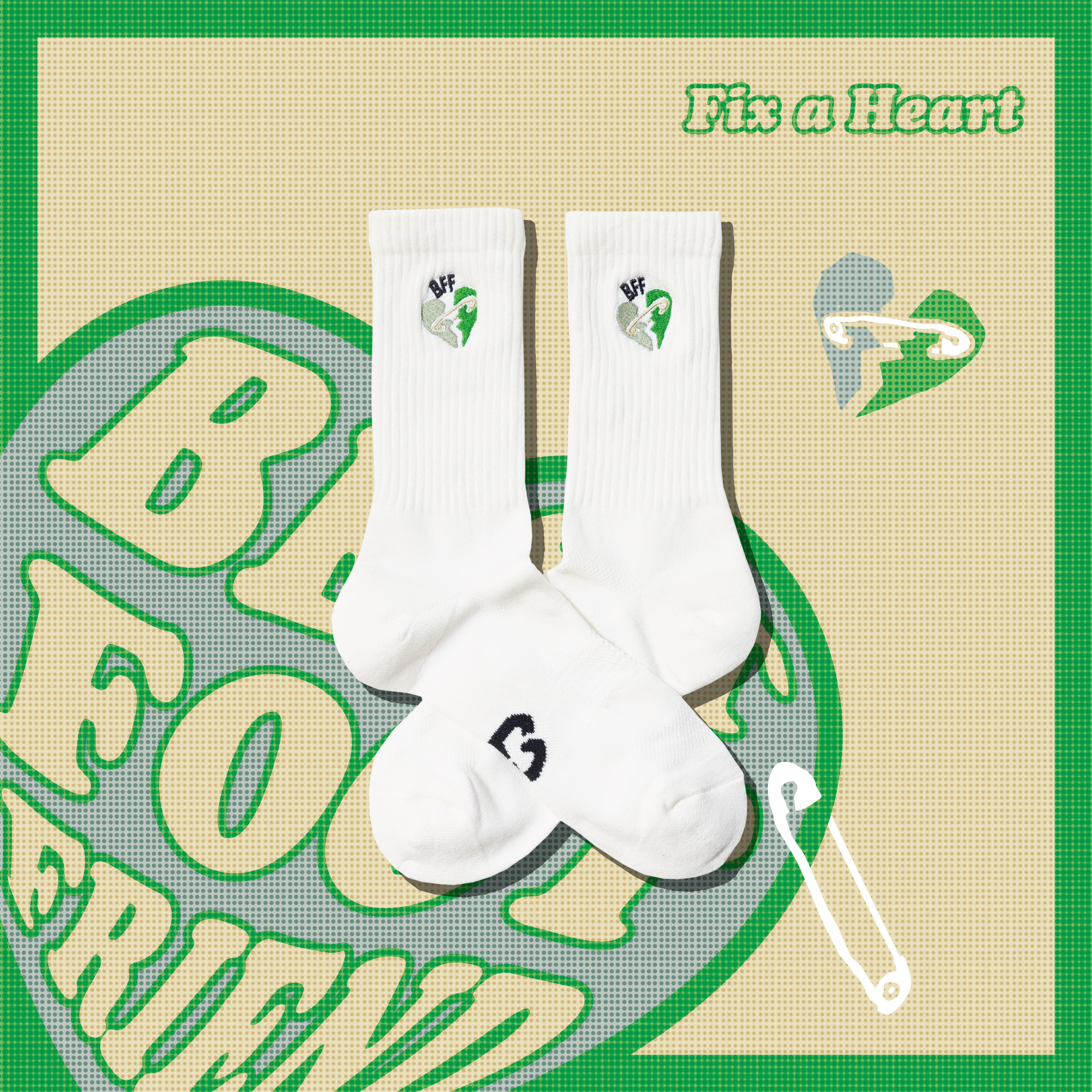 【逢甲 FUZZY】Best Foot Friend Fix a Heart 拯救情感 BFF 襪子 BF24011