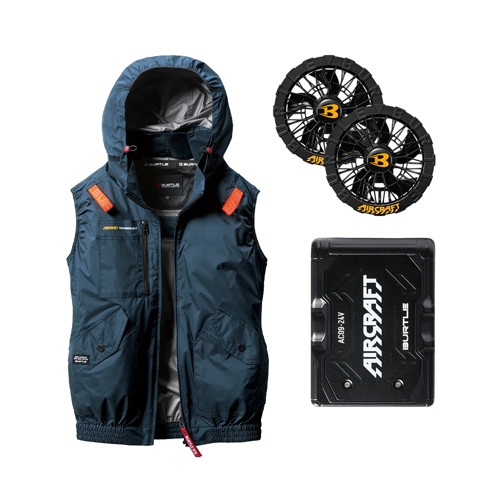 AC2074-92 無袖背心 空調風扇衣 藍色 24V組合