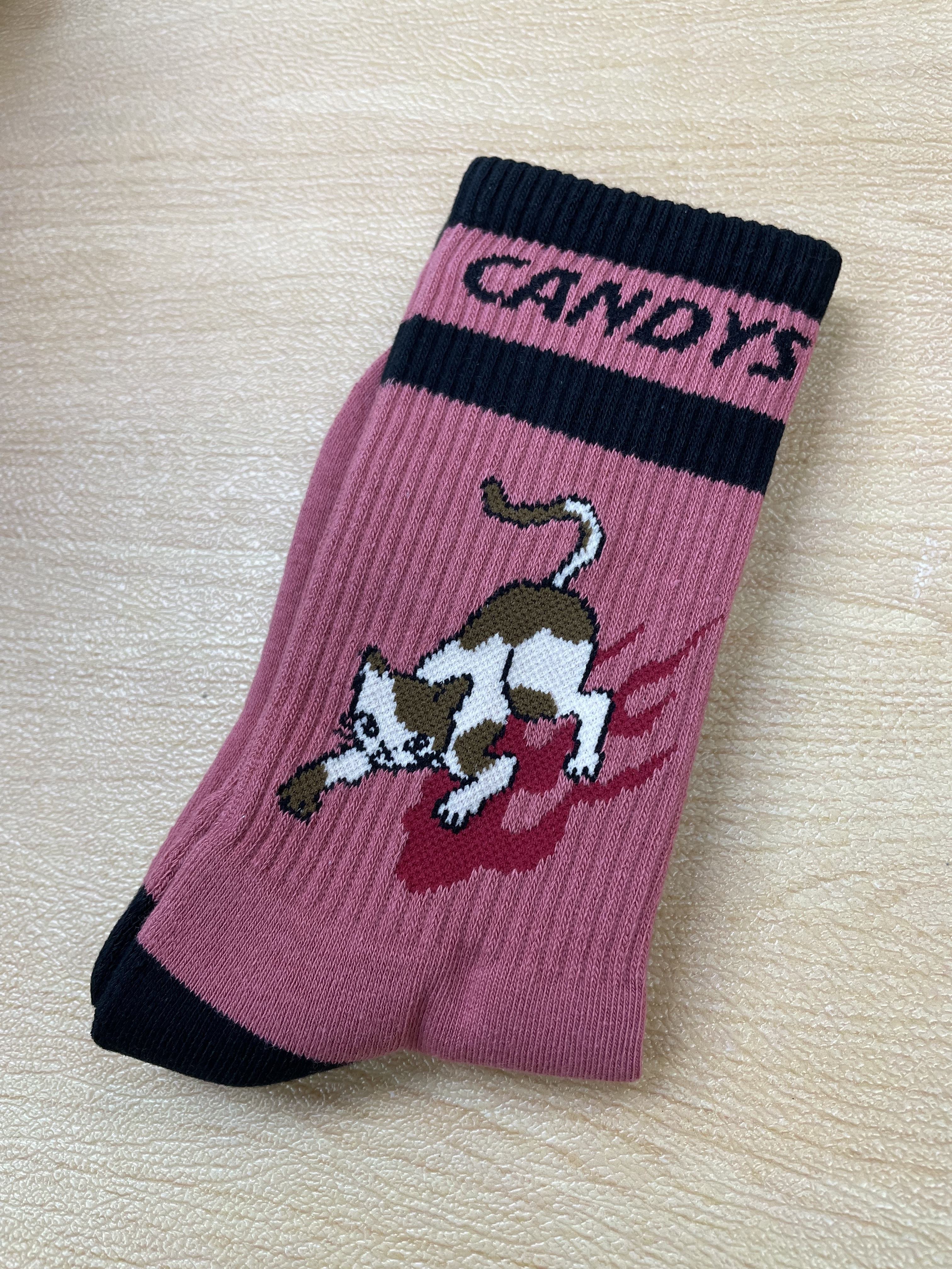 Candy Stripper FIRE CAT RIB Socks