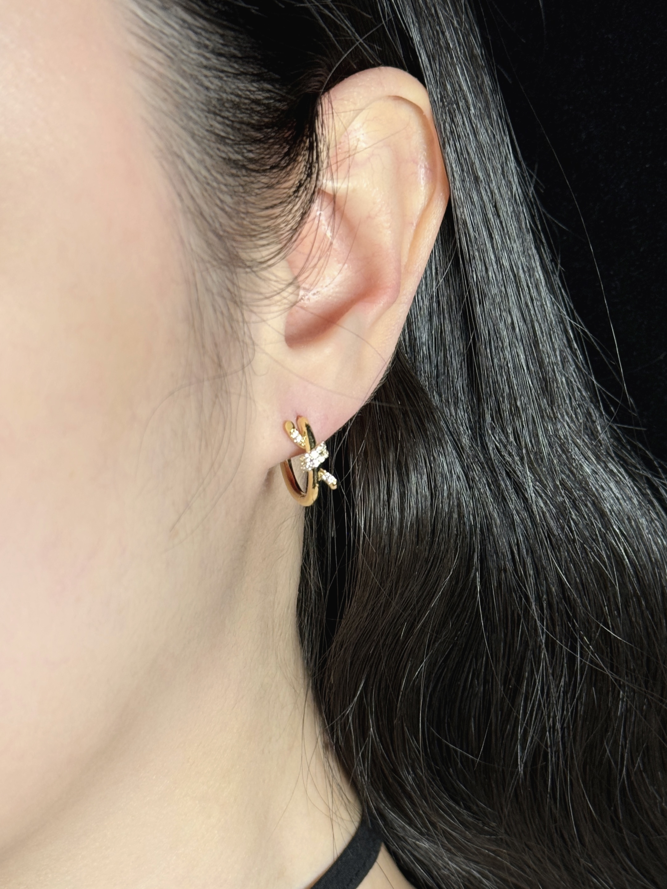 心願繩結鋯石耳環