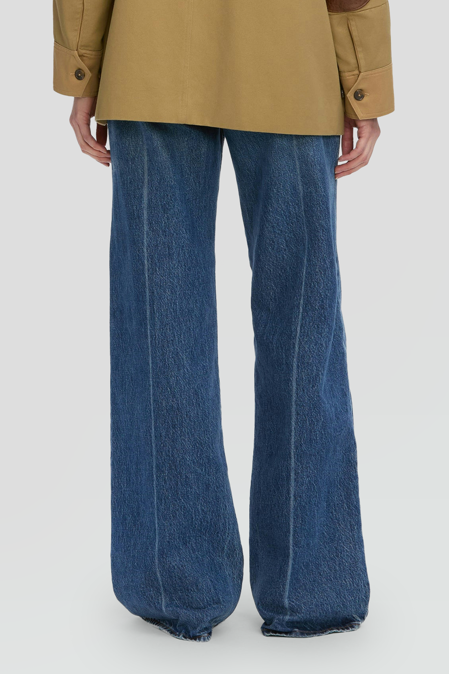 FRAME｜COLLEGIATE 高腰壓線細節牛仔寬褲