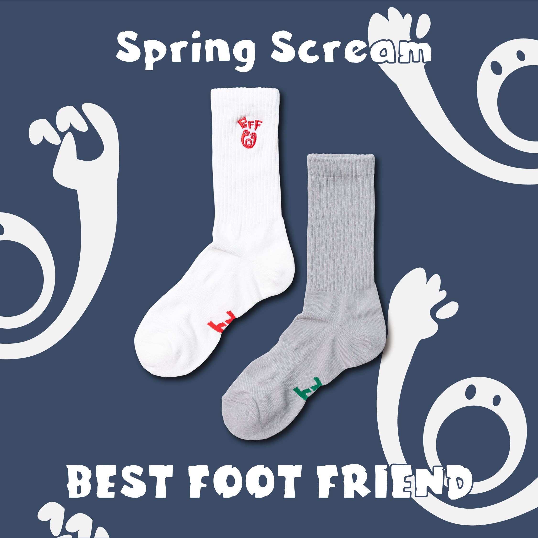 【逢甲 FUZZY】Best Foot Friend Spring Scream 春吶 BFF 襪子 BF24019