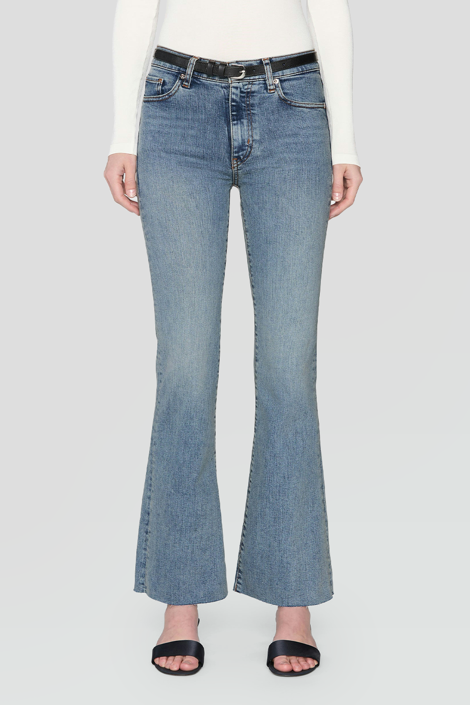 FRAME｜ICON 中腰不收邊牛仔喇叭褲