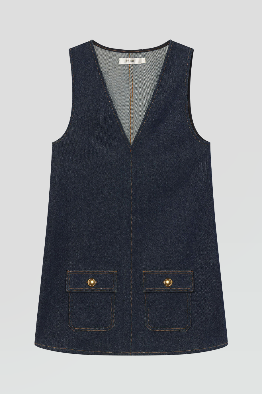FRAME｜PINAFORE 深V領牛仔背心短洋裝