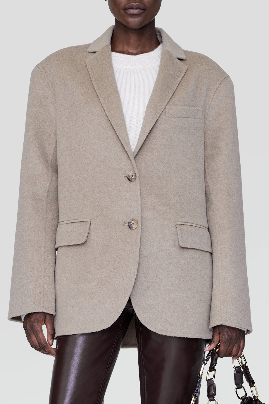 Anine Bing｜QUINN 寬版排釦羊毛西裝外套