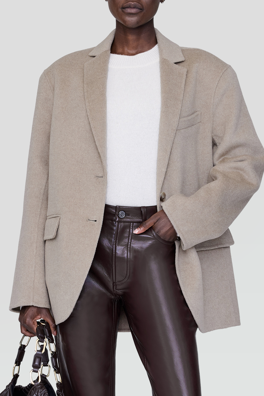 Anine Bing｜QUINN 寬版排釦羊毛西裝外套