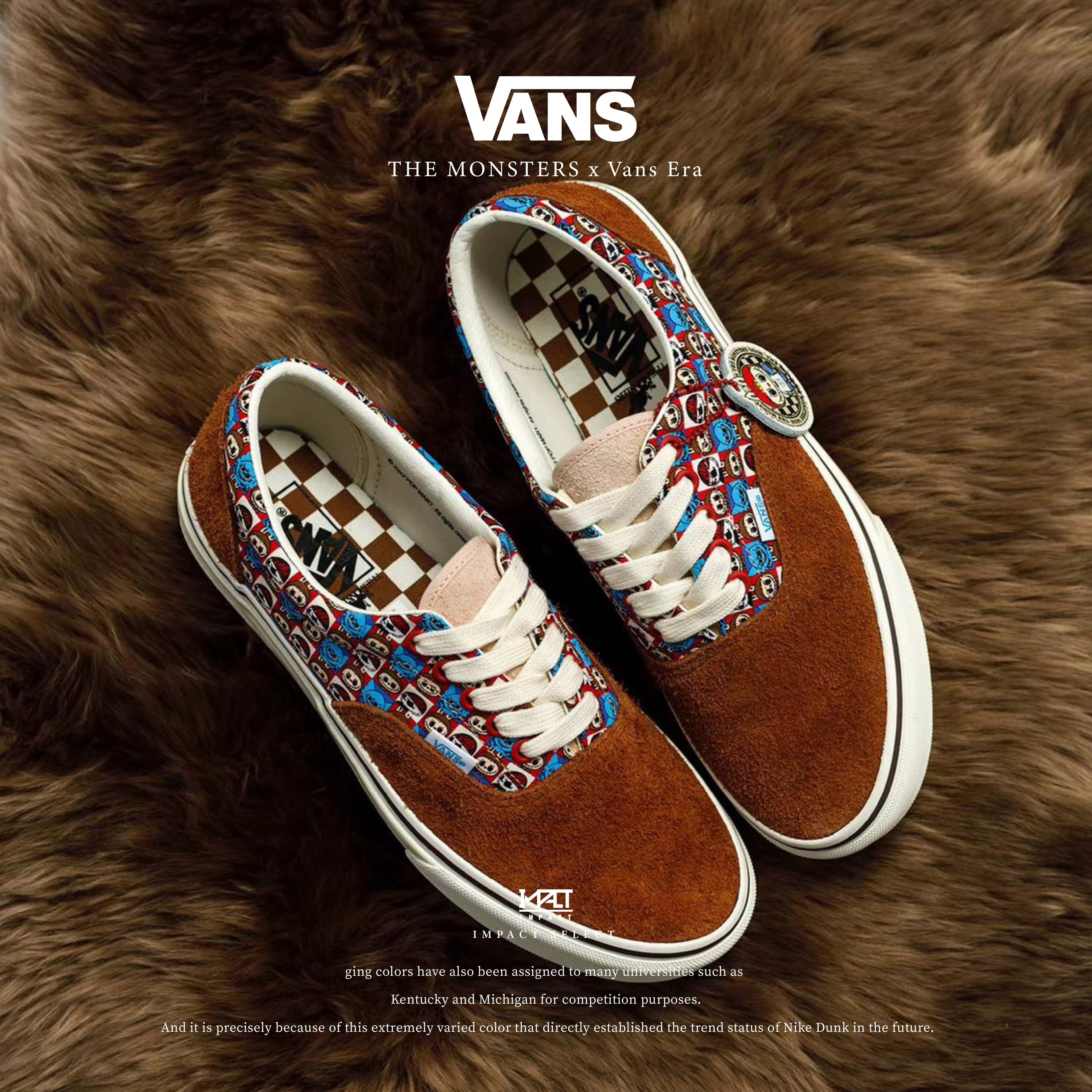 THE MONSTERS x Vans Era LABUBU聯名款 絨面 板鞋 棕色 男女同款 VN000EWZDFO