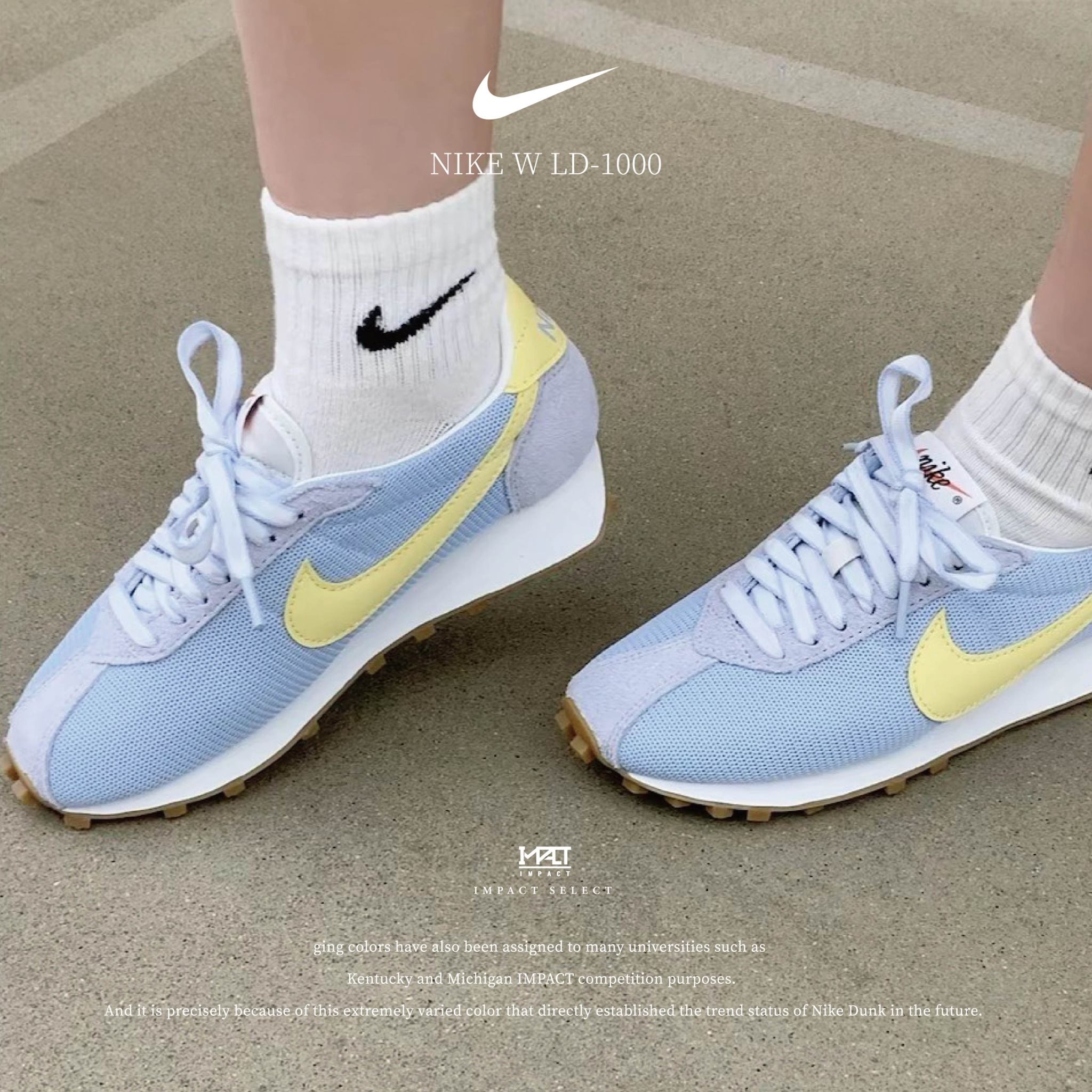 NIKE W LD-1000 淡藍黃 鬆餅格紋 復古 麂皮 膠底 運動鞋 女鞋 IF1761-400