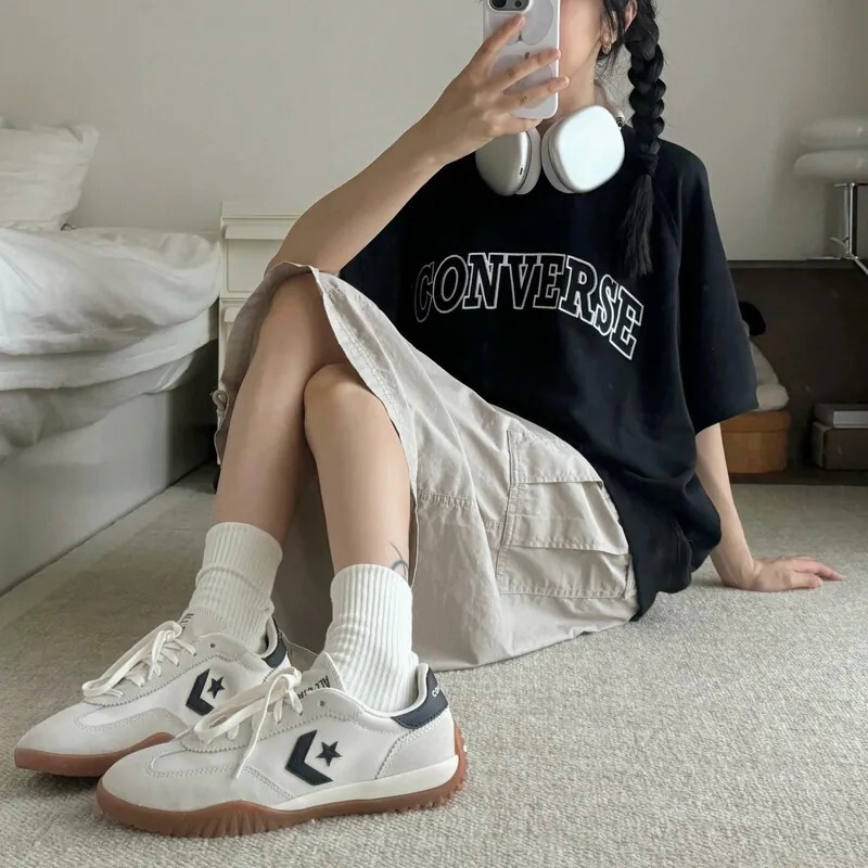 KTQ STORE ‧ Converse Run Star Trainer 麂皮焦糖底 復古 德訓鞋 Karina同款米白色 A08262C