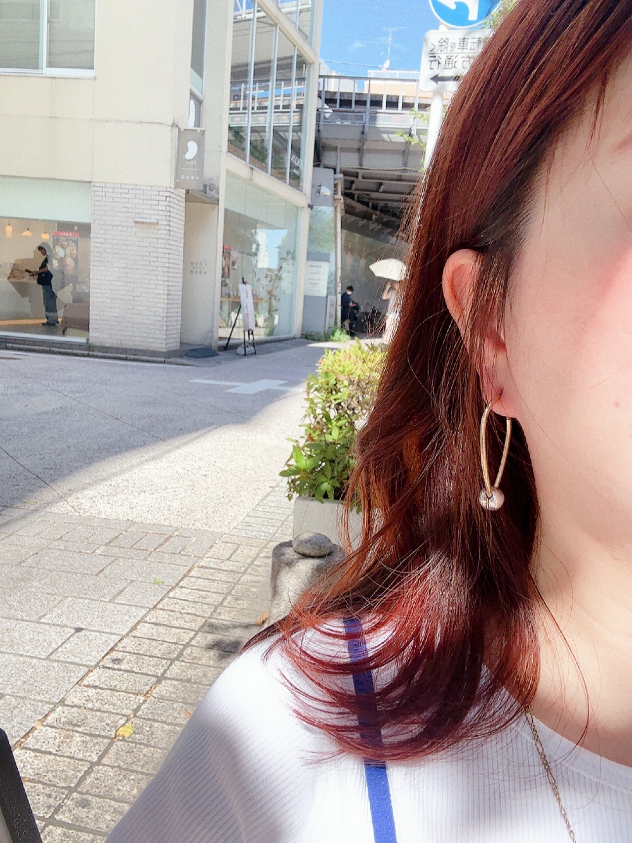 個性金屬橢圓形耳環