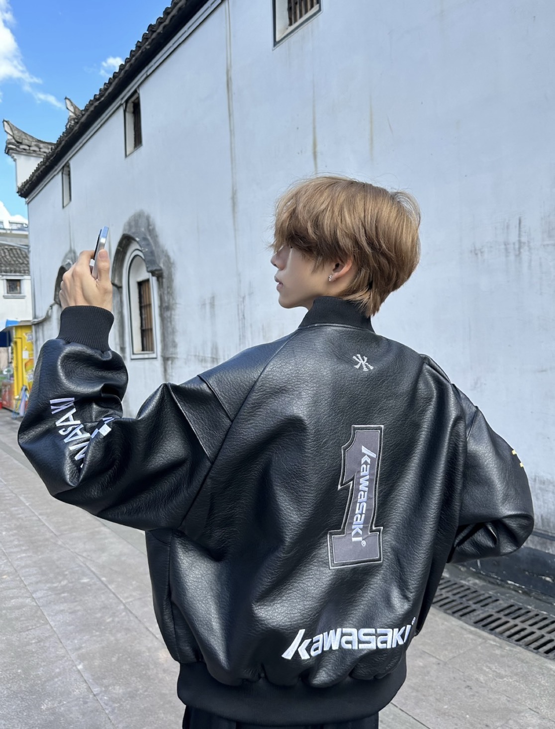 Kawasaki川崎 美式復古 飛行員解構美拉德色系 防風防水棒球領外套 2色