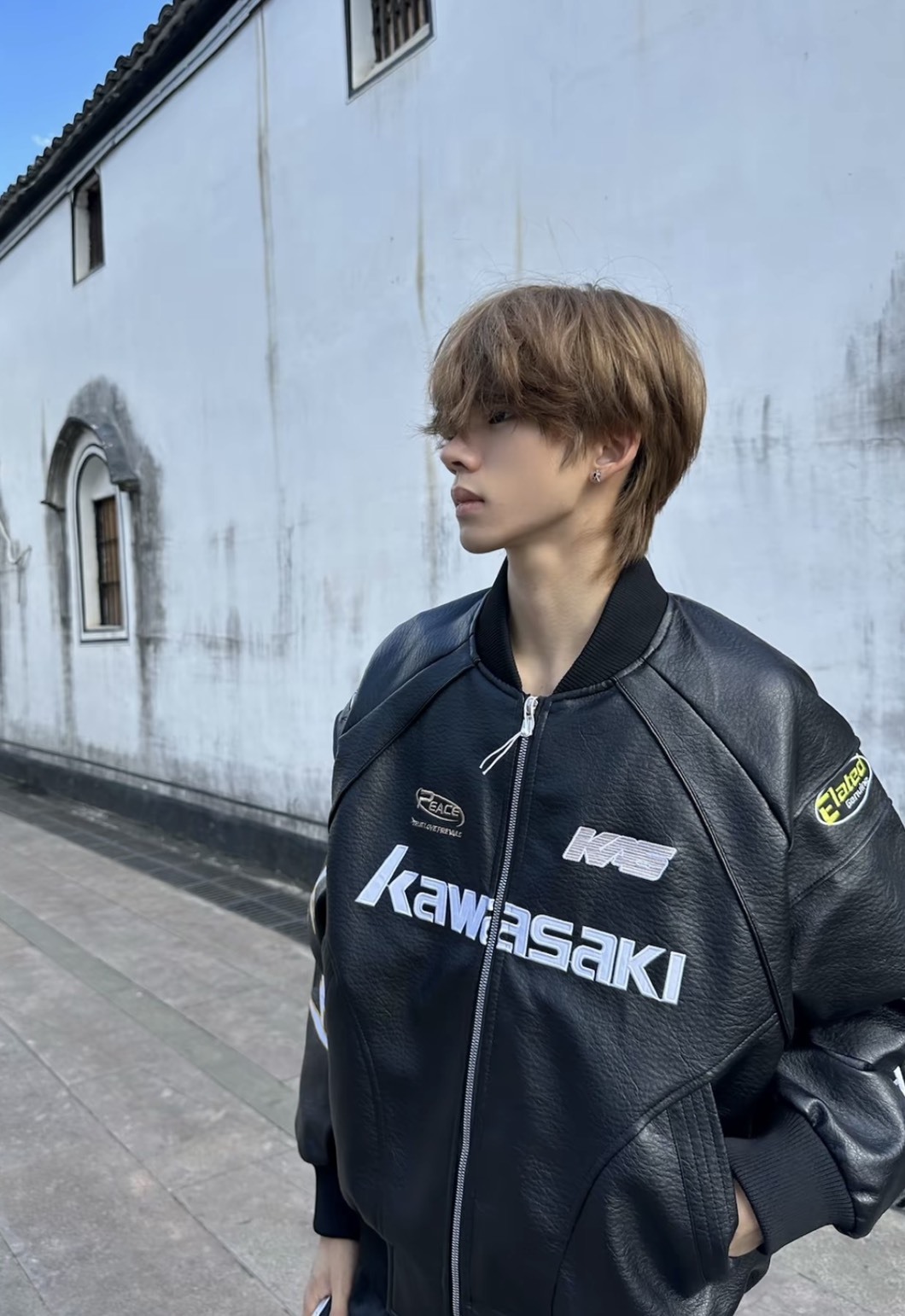 Kawasaki川崎 美式復古 飛行員解構美拉德色系 防風防水棒球領外套 2色