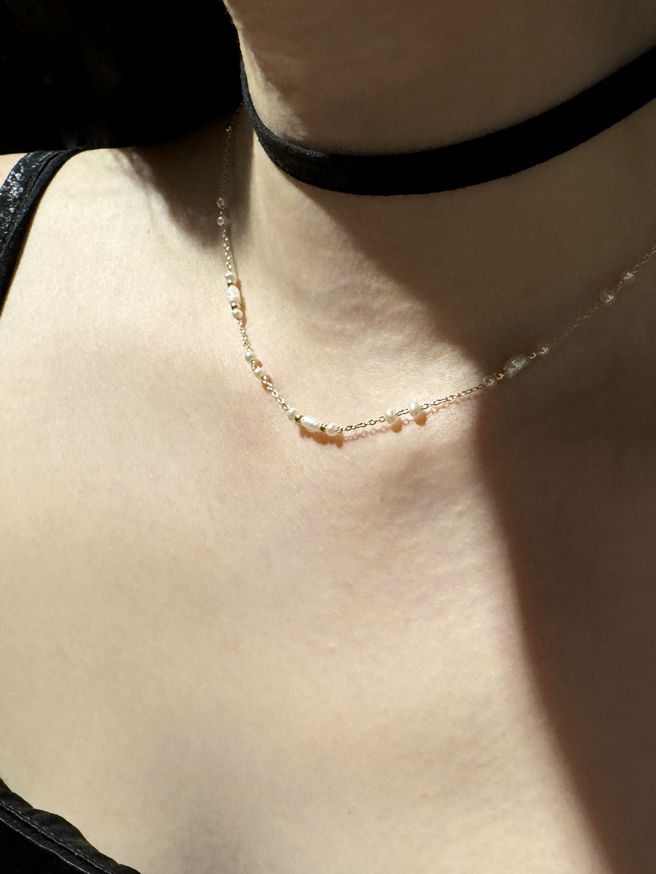 星願花瓣珍珠項鍊