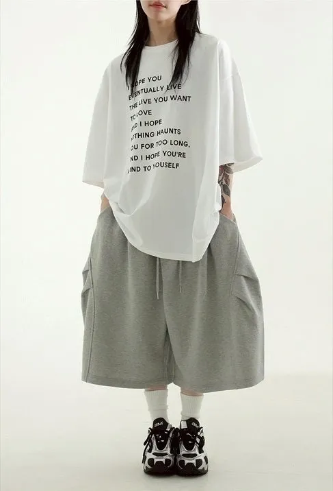 打摺 造型 七分 棉質 休閒 短褲 棉褲