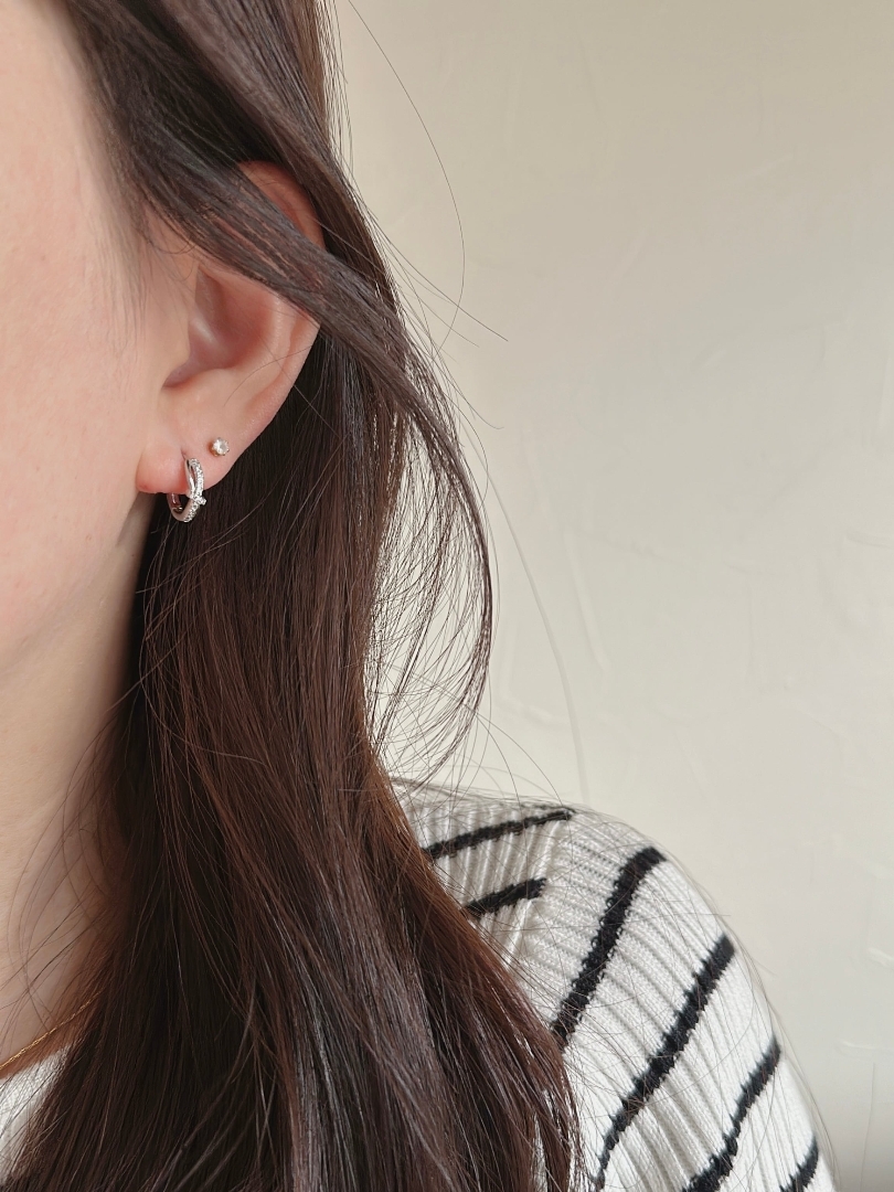 S925 knot deco hoop pierce