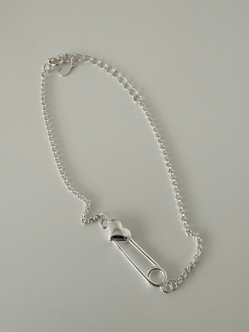 S925 heart pin bracelet