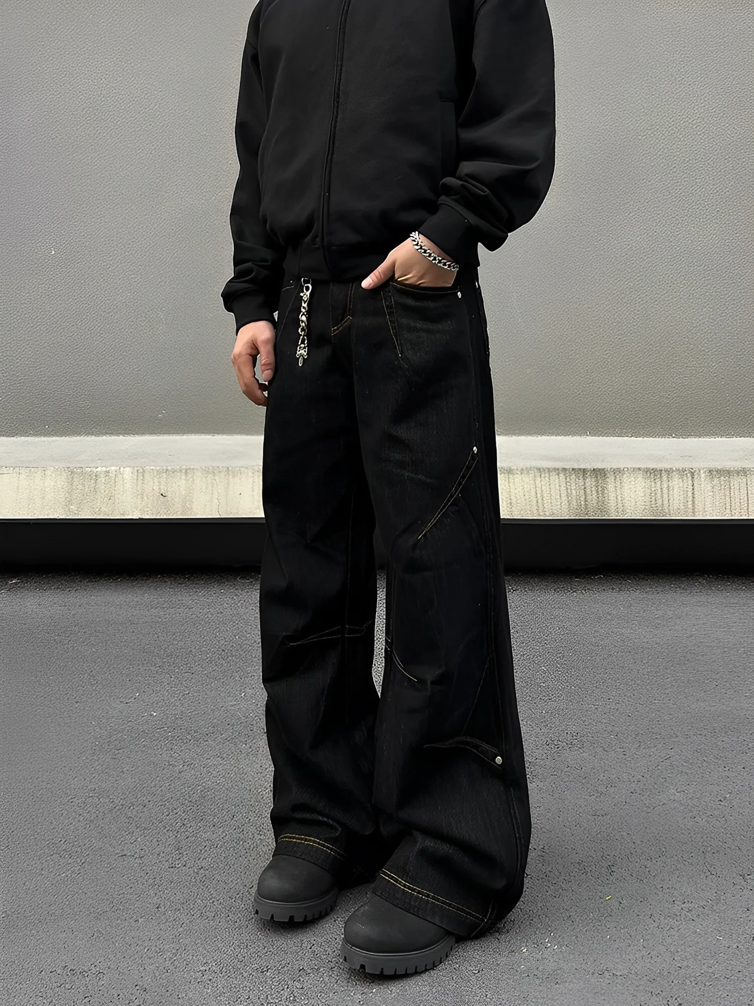 月牙 弦月 單寧 彎刀 牛仔 長褲