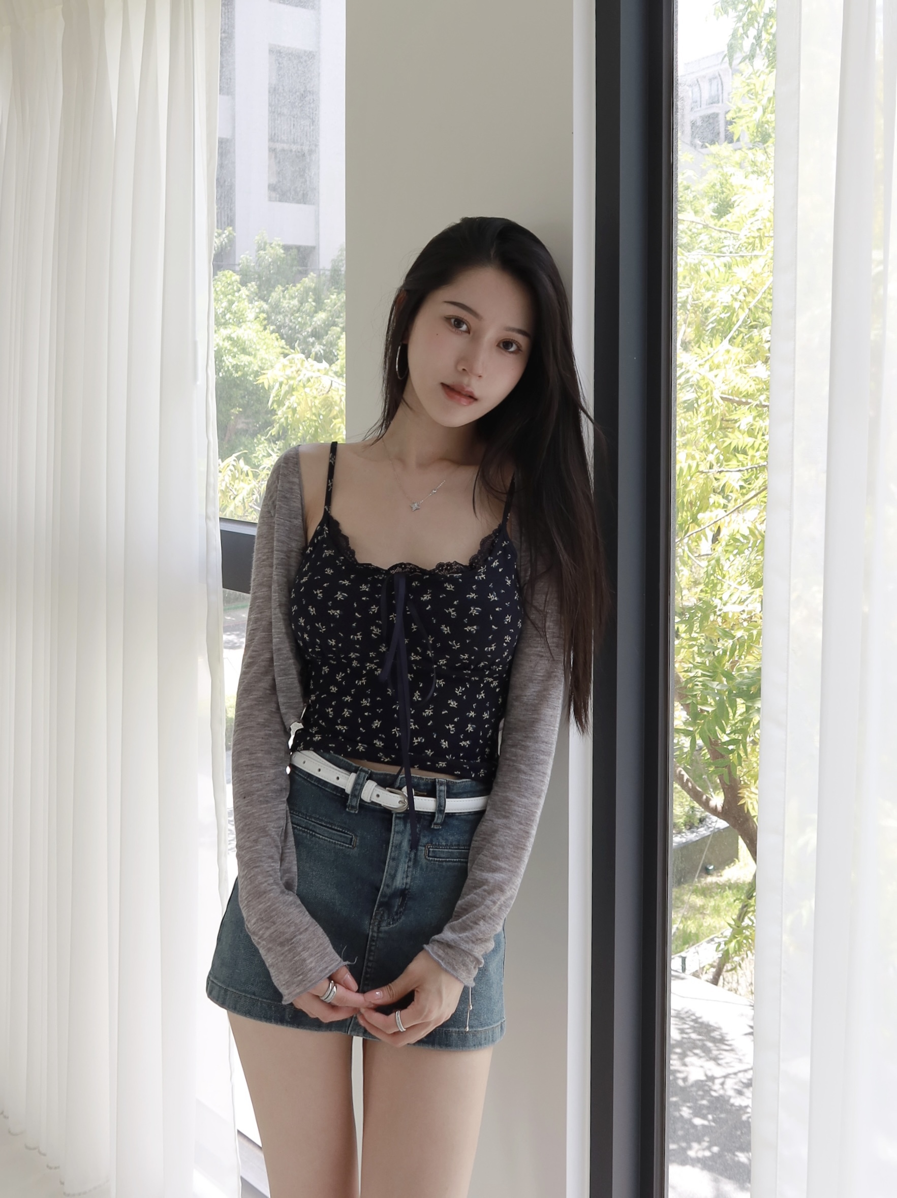 甜美碎花兩件式背心