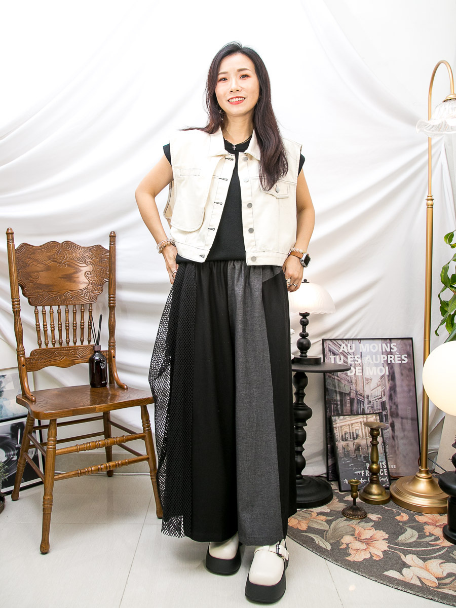 ⬇️開倉低至半價😱FINALSALE📣 明線扣鈕．牛仔背心外套 【不設退換】