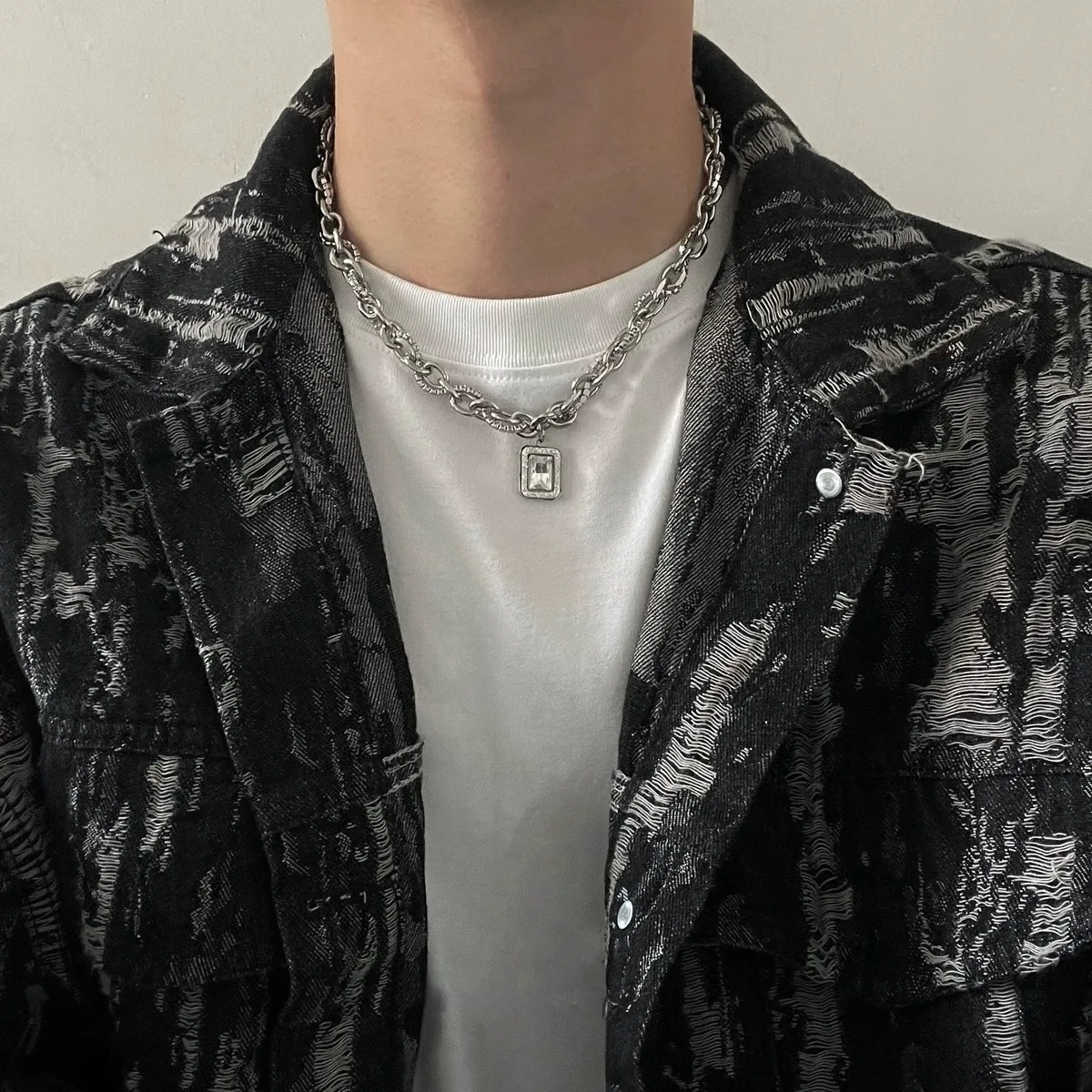 方形 寶石 設計 項鍊