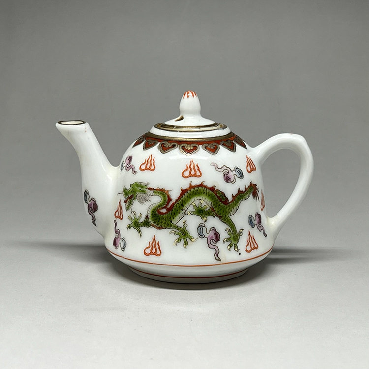 茶香自在】1970年代景德鎮彩繪手繪描金五彩茶具組一壺四杯一茶盤