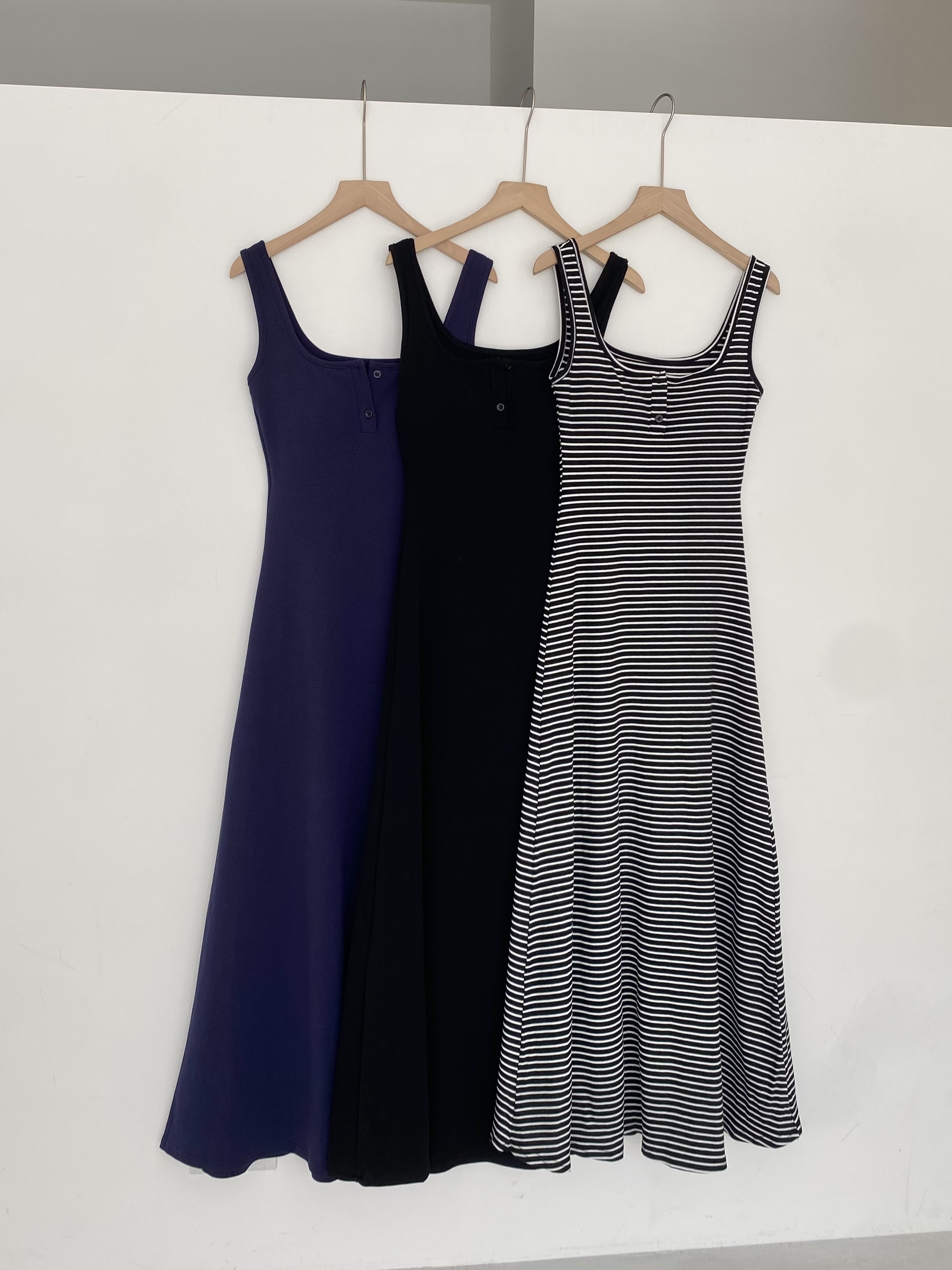 休閒排釦披肩兩件式連身裙