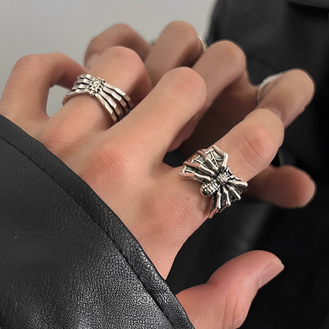 復古 蜘蛛 造型 調節 男女 戒指