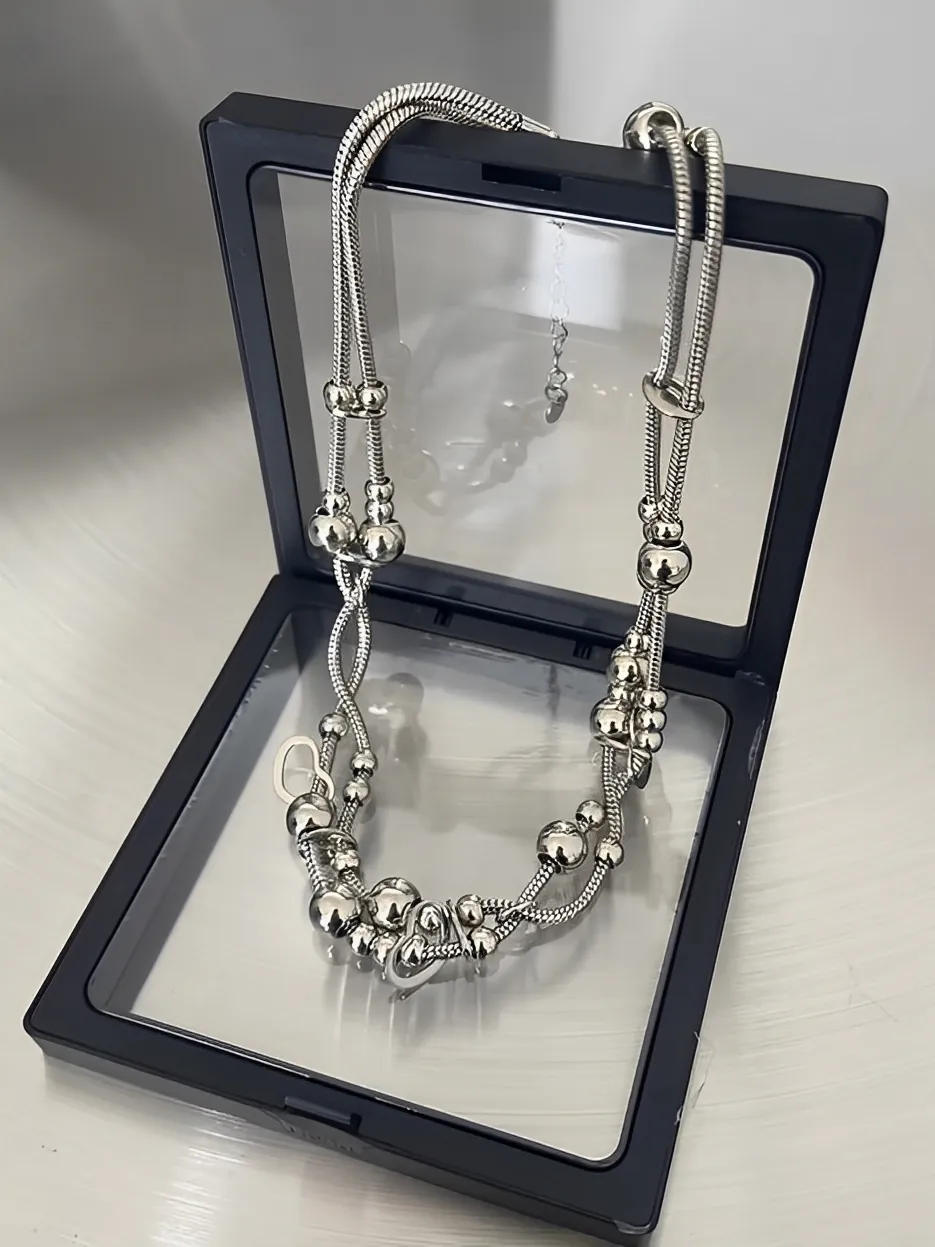 蛇骨 雙層 圓珠 男女 項鍊