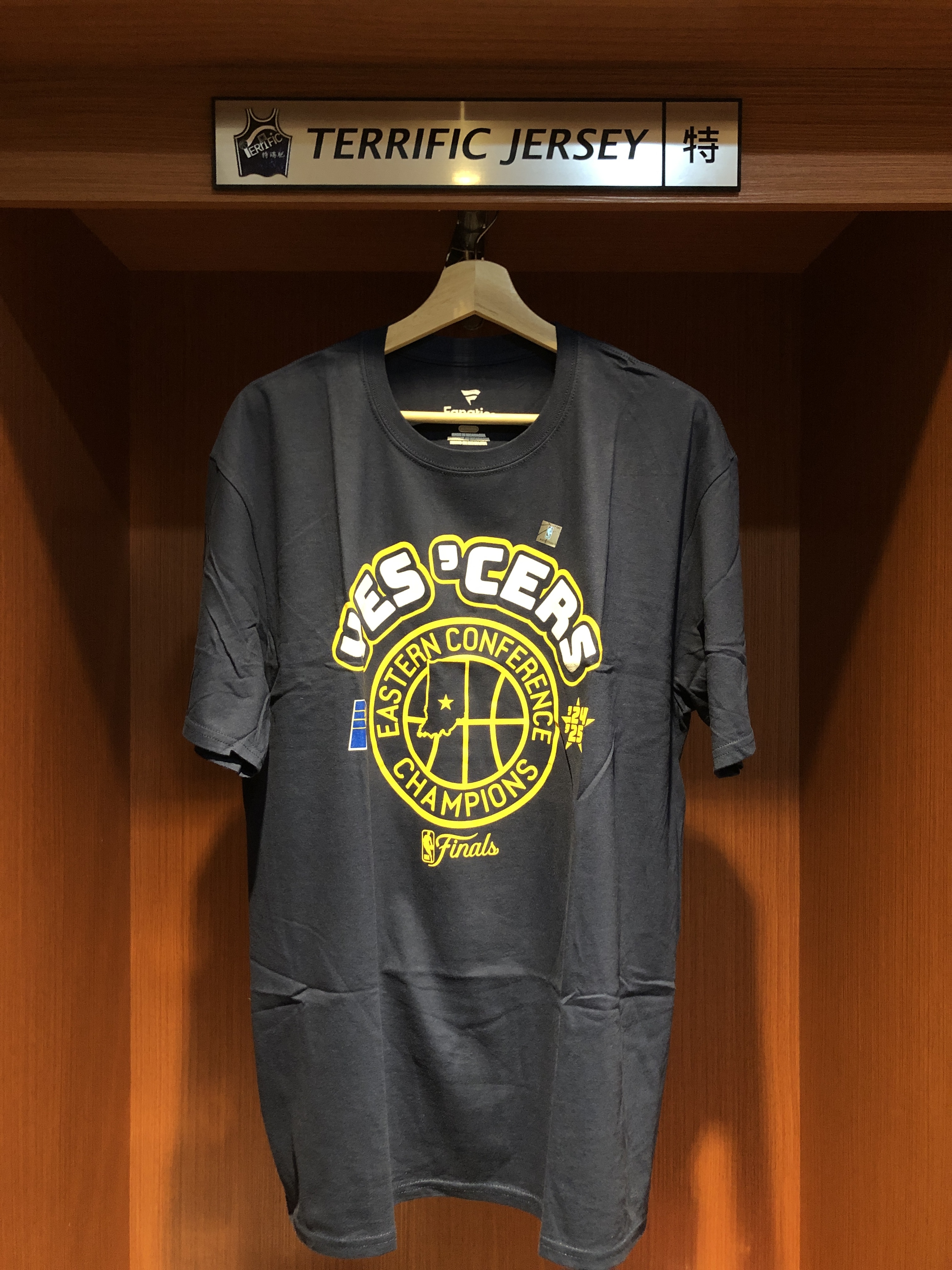 NBA短袖 Indiana Pacers Yes Cers 2025 NBA Playoffs 印第安納溜馬 季後賽 深藍 Fanatics Tee 棉質 全新
