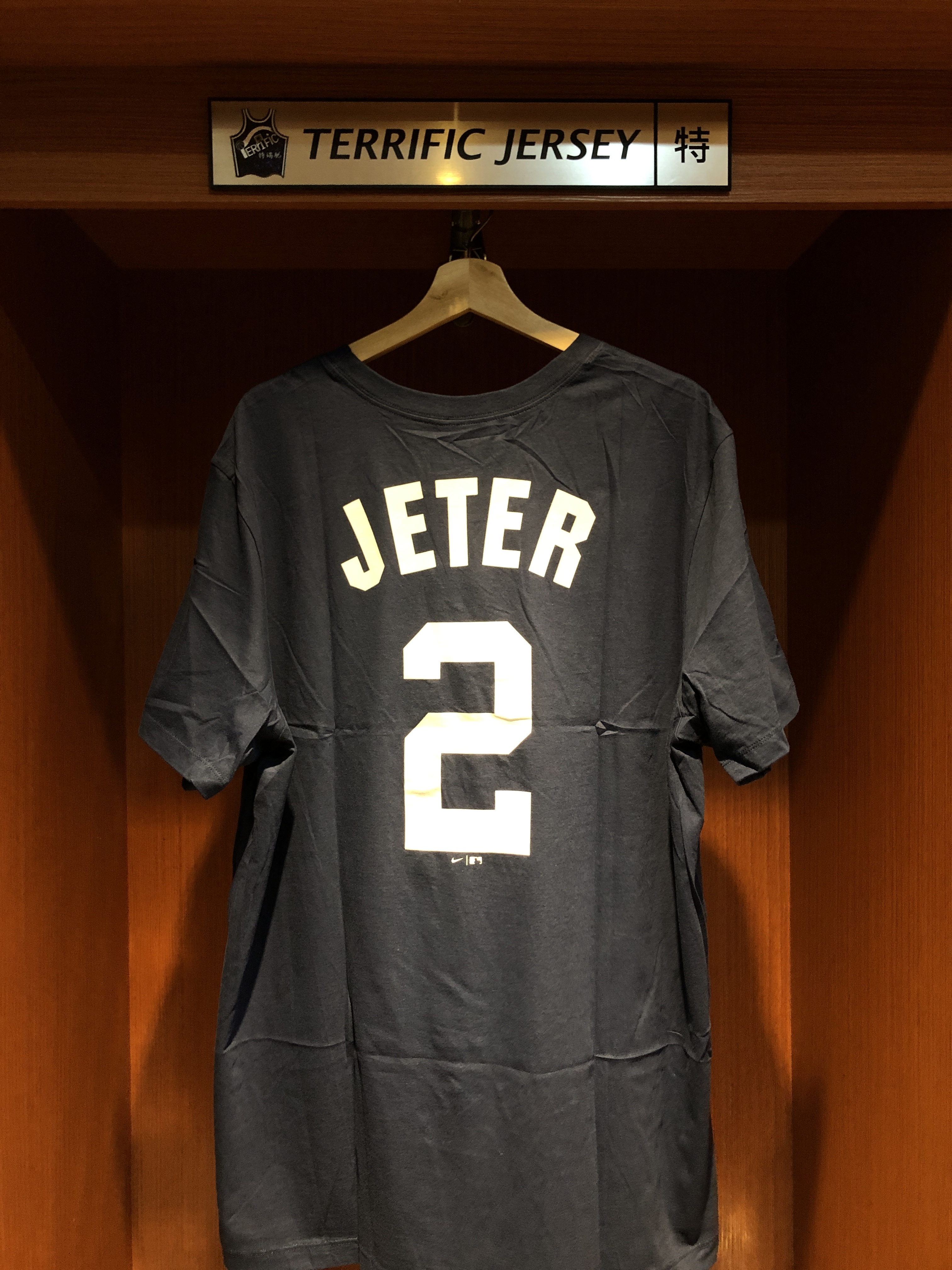 MLB短袖 Derek Jeter 紐約洋基深藍 復古 Nike Player Name Tee 棉質 短袖 全新
