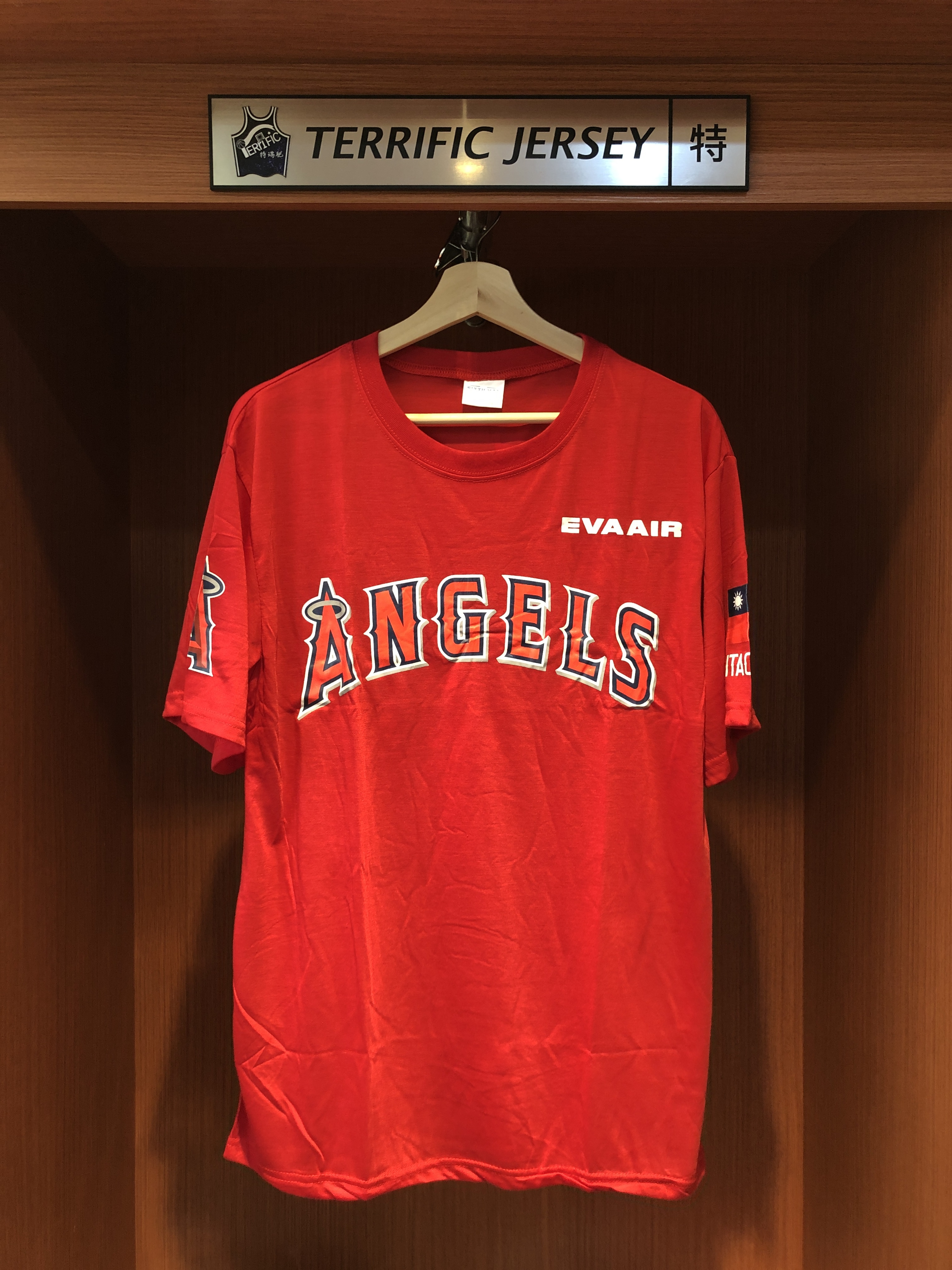 MLB短袖 Taiwan 洛杉磯天使紅 台灣日 主題日活動 長榮 Replica Tee 燙印 排汗 全新