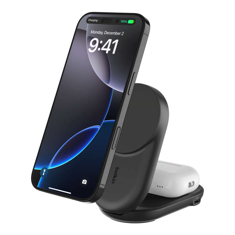 UltraCharge Qi2 2合1 可摺疊磁吸充電器 25W (附送 45W 充電器)