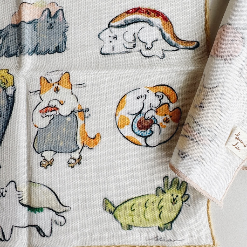 壽司貓 三重紗手帕｜SEVERUS LIAN 里恩太太