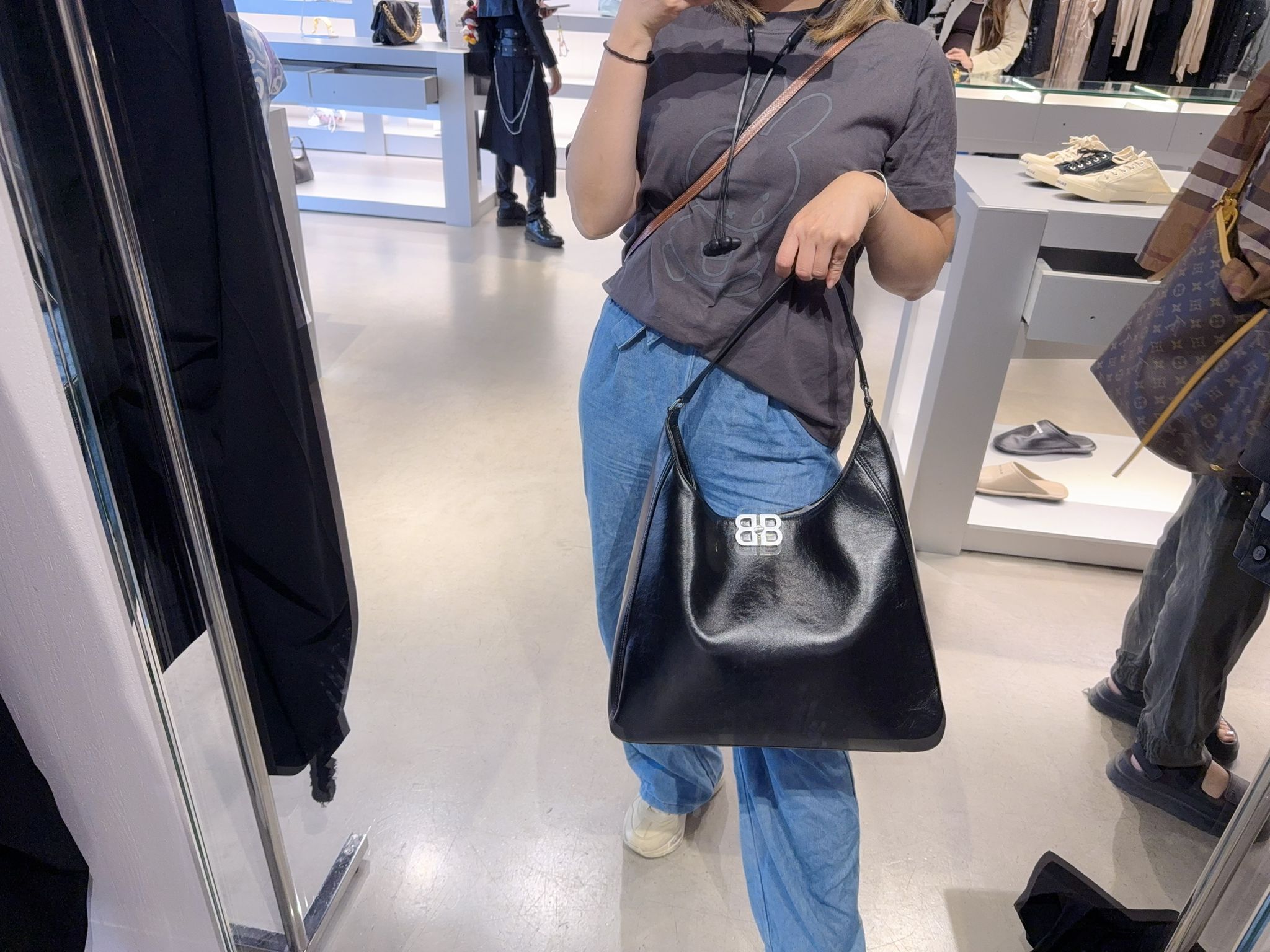 Balenciaga Soft Hobo Bag Black 801929