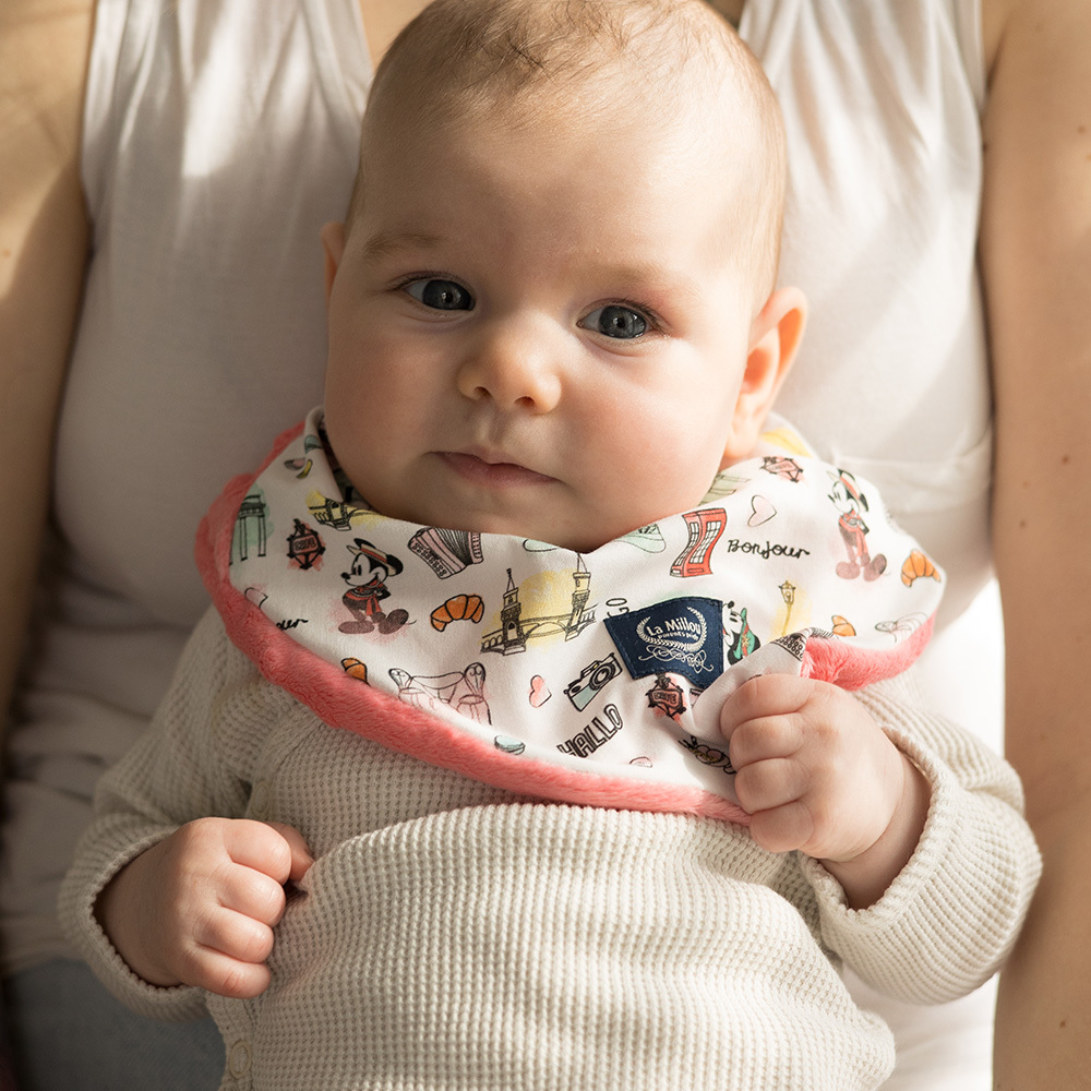 La Millou波蘭 豆豆圍兜領巾｜米奇系列_嚮旅行篇｜夢幻珊瑚粉