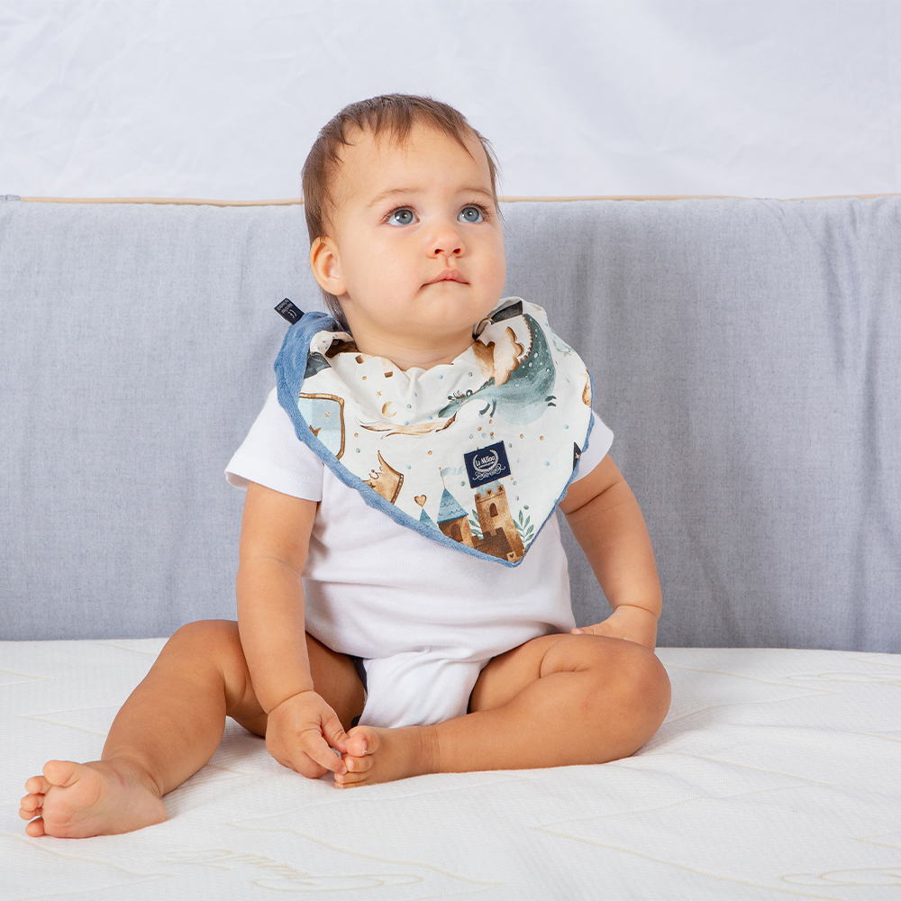 La Millou波蘭 豆豆圍兜領巾｜米奇系列_動物園篇(質感棕底)｜伊莉沙白