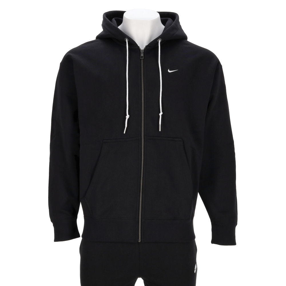 Nike Solo SWSH HW FZ Hoodie 男款 黑色 刺繡 刷毛 寬鬆 連帽 外套 DR0403-010