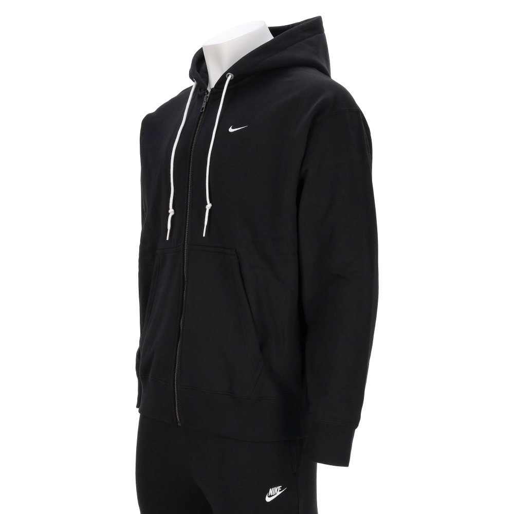 Nike Solo SWSH HW FZ Hoodie 男款 黑色 刺繡 刷毛 寬鬆 連帽 外套 DR0403-010