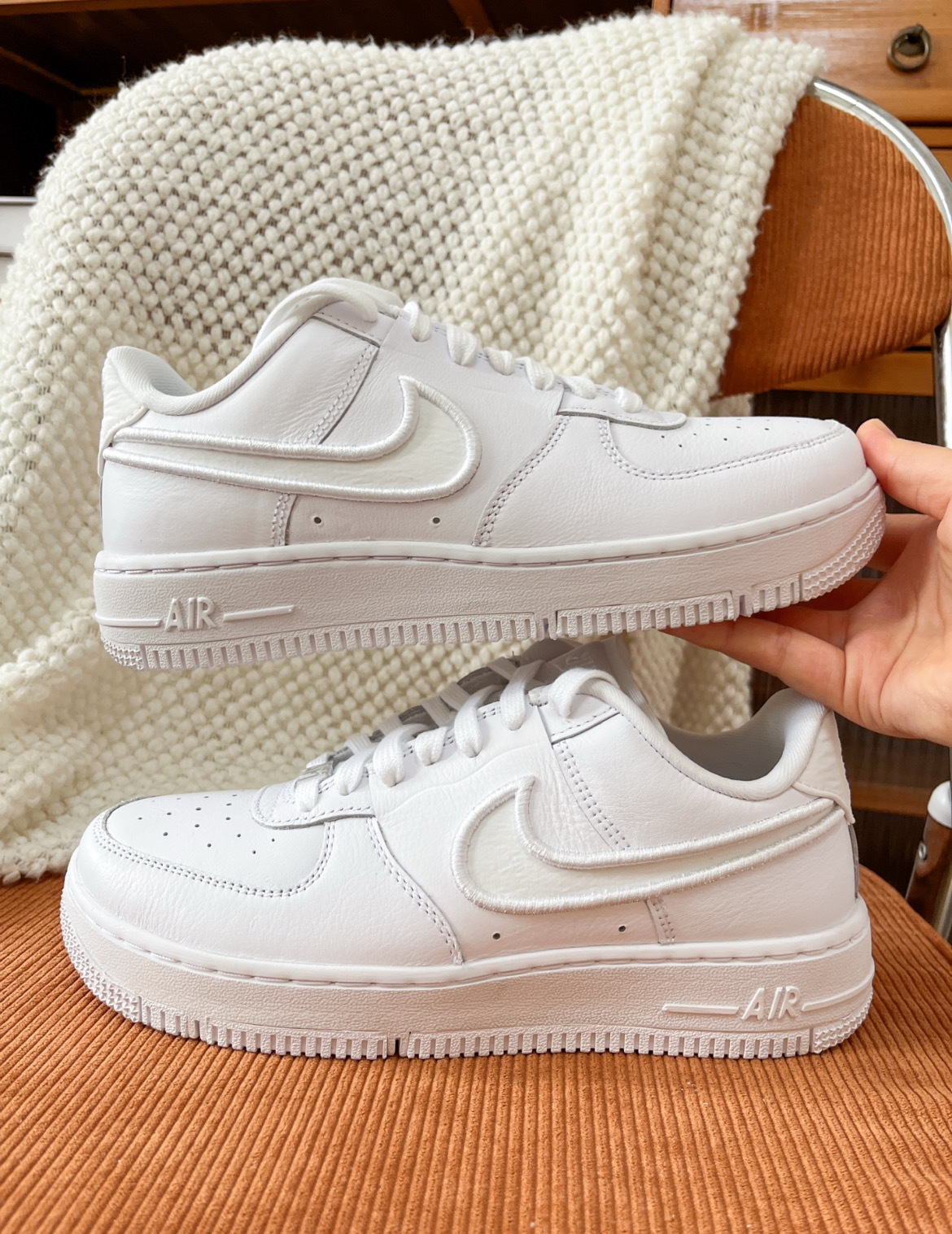 女鞋 NIKE AIR FORCE 1 DANCE 'Metallic Silver' 全白 皮革 後跟倒勾 刺繡勾 休閒鞋【FJ7409-100】BAF1