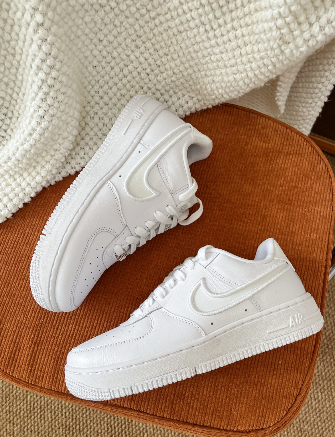 女鞋 NIKE AIR FORCE 1 DANCE 'Metallic Silver' 全白 皮革 後跟倒勾 刺繡勾 休閒鞋【FJ7409-100】BAF1