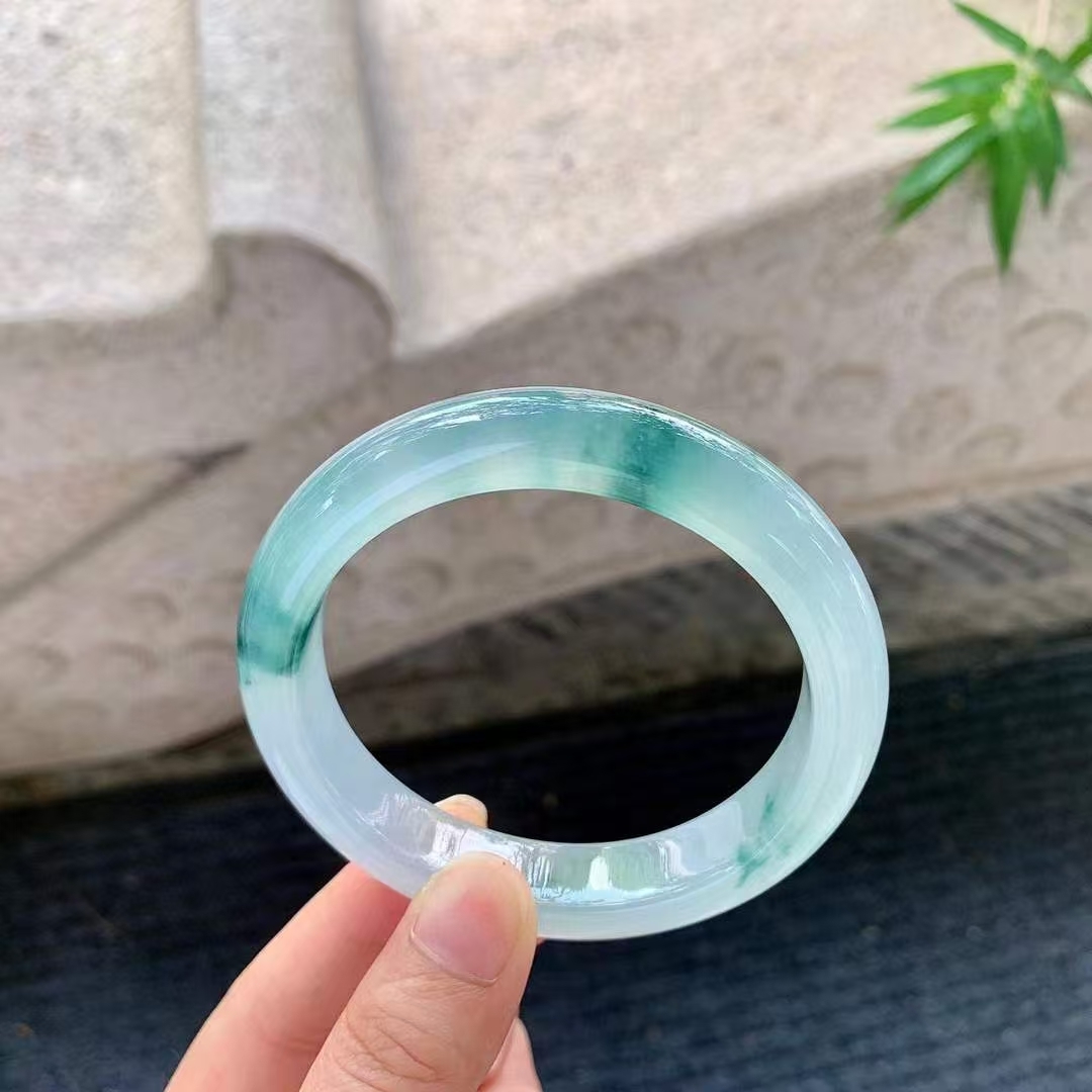 7265810 59.3mm冰種飄花翡翠手鐲 (58-60)