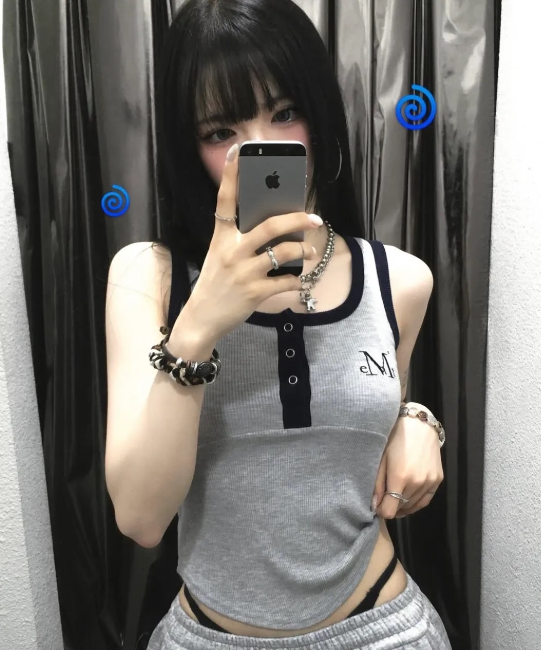 #預購 🇰🇷韓國26春夏 MUCENT 拼色鈕扣 短版羅紋背心 M29